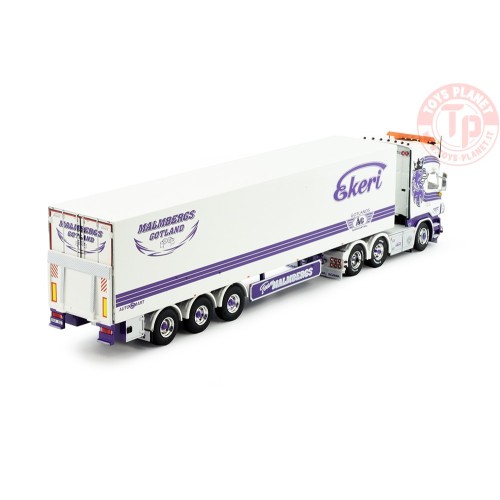 Scania R-serie Streamline Topline met 3-assige gesloten oplegger Malmbergs TEKNO 84753 TEKNO