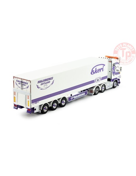Scania R-serie Streamline Topline met 3-assige gesloten oplegger Malmbergs TEKNO 84753 TEKNO