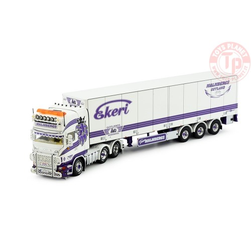 Scania R-serie Streamline Topline met 3-assige gesloten oplegger Malmbergs TEKNO 84753 TEKNO