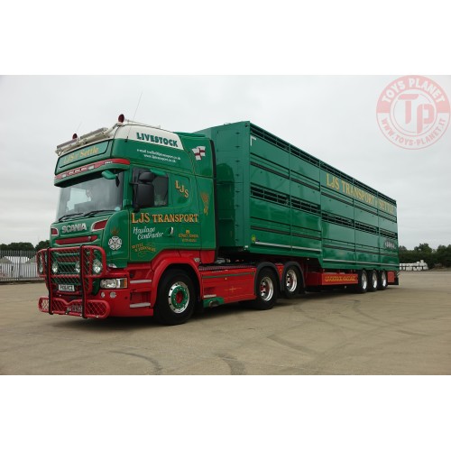 Scania R-serie Topline met Houghton Parkhouse veetrailer LJS Transport TEKNO 86507 TEKNO