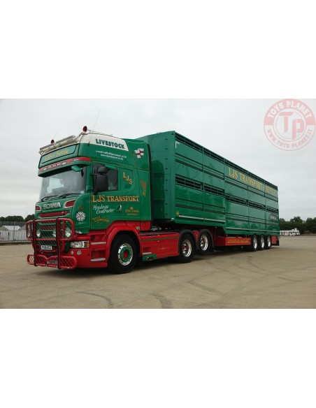 Scania R-serie Topline met Houghton Parkhouse veetrailer LJS Transport TEKNO 86507 TEKNO