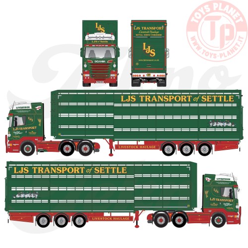 Scania R-serie Topline met Houghton Parkhouse veetrailer LJS Transport TEKNO 86507 TEKNO