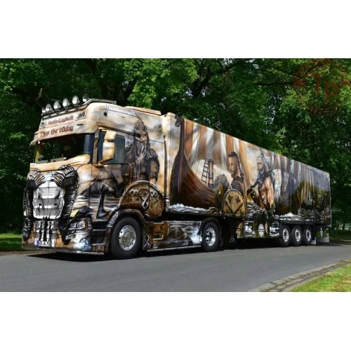 SCANIA S HIGHLINE CS20H 4X2 REEFER TRAILER - 3 AXLE HEIDE LOGISTIK WSI 01-4103 WSI MODELS