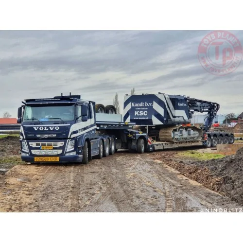VOLVO FM4 SLEEPER CAB 8X4 LOW LOADER PENDEL X WITH 1 AXLE DOLLY - 5 AXLE KANDT B.V. WSI 01-4153 WSI MODELS