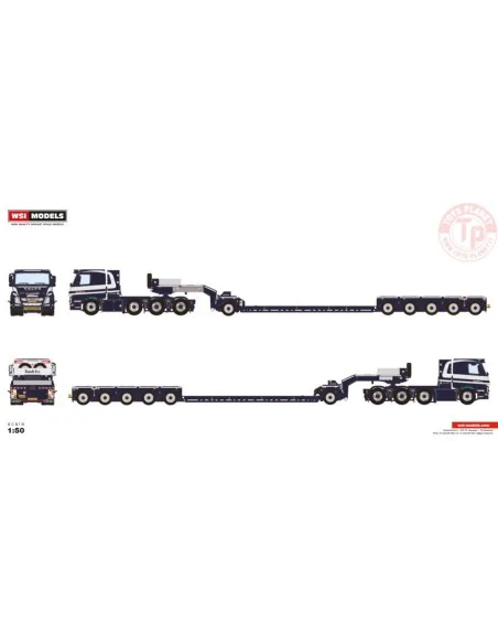 VOLVO FM4 SLEEPER CAB 8X4 LOW LOADER PENDEL X WITH 1 AXLE DOLLY - 5 AXLE KANDT B.V. WSI 01-4153 WSI MODELS VOLVO FM4 SLEEPER CAB 8X4 LOW LOADER PENDEL X WITH 1 AXLE DOLLY - 5 AXLE KANDT B.V. WSI 01-4153 WSI MODELS