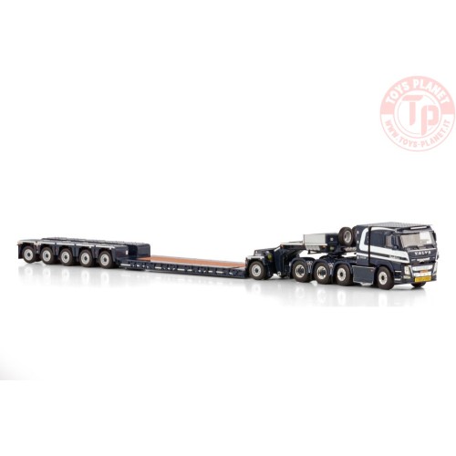 VOLVO FM4 SLEEPER CAB 8X4 LOW LOADER PENDEL X WITH 1 AXLE DOLLY - 5 AXLE KANDT B.V. WSI 01-4153 WSI MODELS