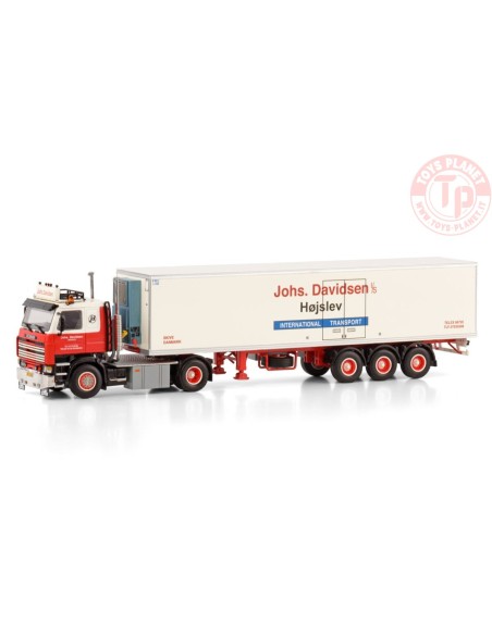 SCANIA 2 SERIES 4X2 CLASSIC REEFER TRAILER - 3 AXLE JOHS DAVIDSEN WSI 01-4164 WSI MODELS
