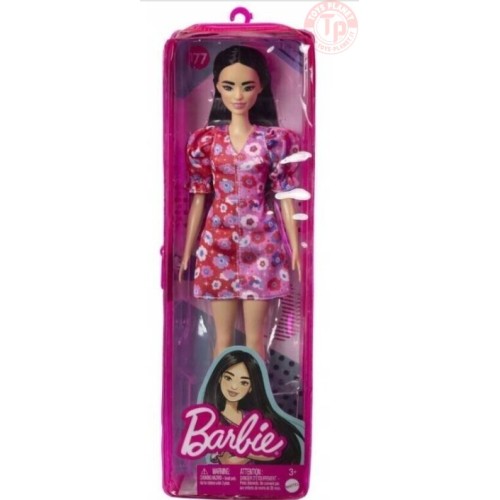 BARBIE FASHIONISTA-ABITO ROSSO A FIORI-3+ BARBIE HBV11 BAMBOLE