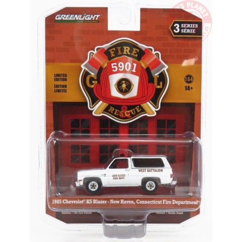 1985 CHEVROLET K5 BLAZER-NEW HAVEN CONNECTICUT FIRE DEPARTMENT 1/64 GREENLIGHT 67030-D GREENLIGHT