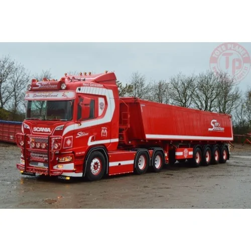 Scania Next Gen R-serie 6x4 met 4-assige Deense kipper Sejer & Sonnichsen TEKNO 83555 TEKNO