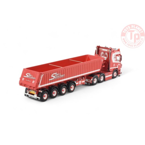 Scania Next Gen R-serie 6x4 met 4-assige Deense kipper Sejer & Sonnichsen TEKNO 83555 TEKNO