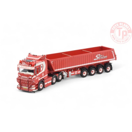 Scania Next Gen R-serie 6x4 met 4-assige Deense kipper Sejer & Sonnichsen TEKNO 83555 TEKNO