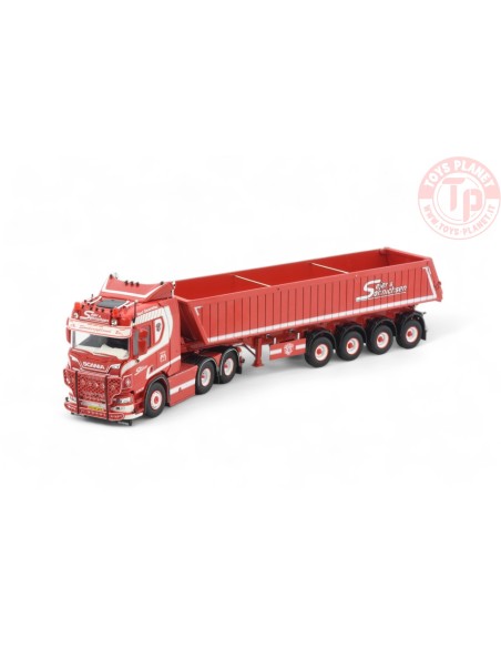 Scania Next Gen R-serie 6x4 met 4-assige Deense kipper Sejer & Sonnichsen TEKNO 83555 TEKNO