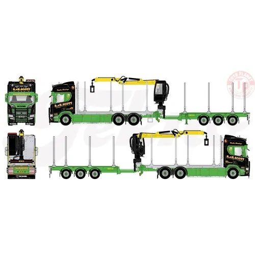 Scania Next Gen R motorwagen met 3-assige hout-wipkar R&H Scott TEKNO 84851 TEKNO