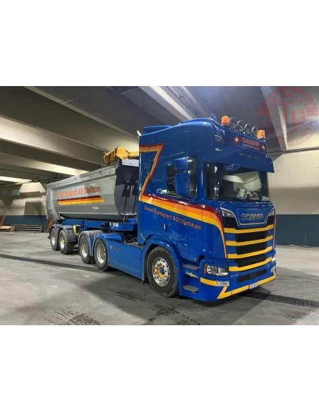 Scania Next Gen R770 6x4 met 3-assige Meiler kipper Saxer TEKNO 85517 TEKNO