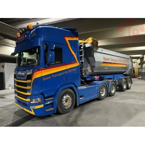 Scania Next Gen R770 6x4 met 3-assige Meiler kipper Saxer TEKNO 85517 TEKNO