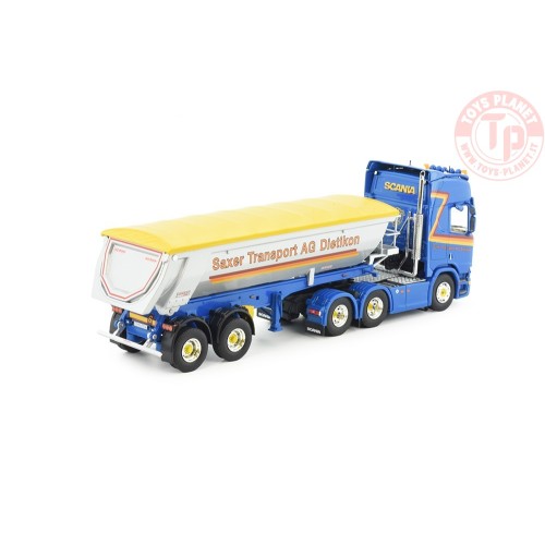 Scania Next Gen R770 6x4 met 3-assige Meiler kipper Saxer TEKNO 85517 TEKNO