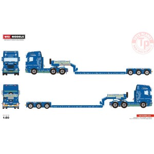 SCANIA R HIGHLINE CR20H 6X4 EURO PX LOW LOADER - 3 AXLE TJ BJERGNING WSI 01-4583 WSI MODELS