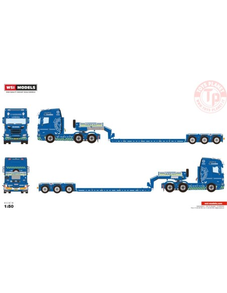 SCANIA R HIGHLINE CR20H 6X4 EURO PX LOW LOADER - 3 AXLE TJ BJERGNING WSI 01-4583 WSI MODELS