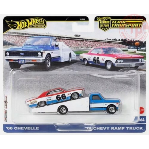 '66 CHEVELLE-'72 CHEVY RAMP TRUCK 1/64 HOT WHEELS HRV40 HOT WHEELS