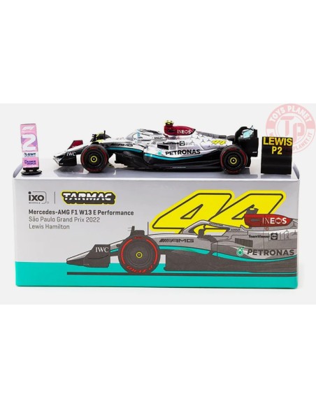 MERCEDES-AMG F1 W13 E PERFORMANCE-SAO PAULO GRAND PRIX 2022-LEWIS HAMILTON-SILVER 1/64 T64G-F044-LH1 TARMAC WORKS
