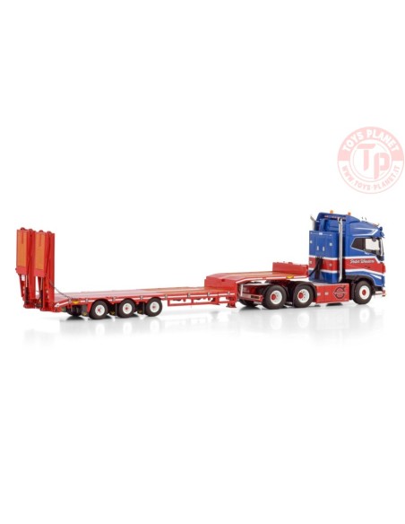 VOLVO FH5 GLOBETROTTER 6X2 TAG AXLE SEMI LOWLOADER WITH RAMPS - 3 AXLE PWT WSI 01-4123 WSI MODELS VOLVO FH5 GLOBETROTTER 6X2 TAG AXLE SEMI LOWLOADER WITH RAMPS - 3 AXLE PWT WSI 01-4123 WSI MODELS