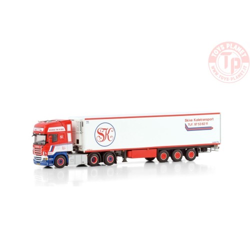 SCANIA R5 TOPLINE 6X2 TAG AXLE REEFER TRAILER - 3 AXLE SKIVE WSI 01-4278 WSI MODELS