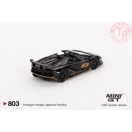 LAMBORGHINI AVENTADOR SVJ 63 ROADSTER NERO ALDEBARAN 2023 1:64 MGT00803-L Mini Gt