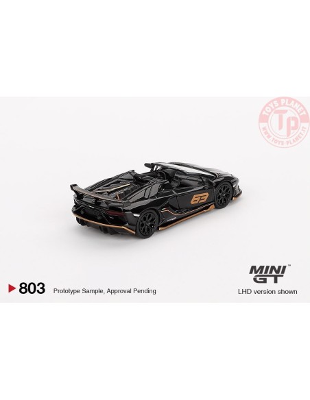 LAMBORGHINI AVENTADOR SVJ 63 ROADSTER NERO ALDEBARAN 2023 1:64 MGT00803-L Mini Gt