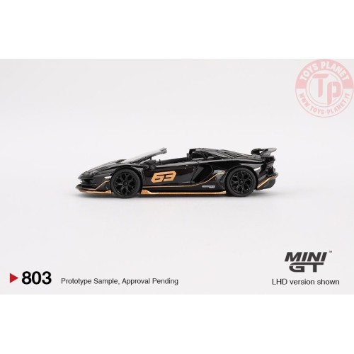 LAMBORGHINI AVENTADOR SVJ 63 ROADSTER NERO ALDEBARAN 2023 1:64 MGT00803-L Mini Gt