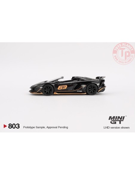 LAMBORGHINI AVENTADOR SVJ 63 ROADSTER NERO ALDEBARAN 2023 1:64 MGT00803-L Mini Gt