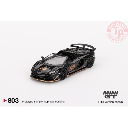 LAMBORGHINI AVENTADOR SVJ 63 ROADSTER NERO ALDEBARAN 2023 1:64 MGT00803-L Mini Gt