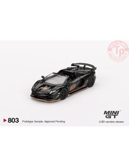LAMBORGHINI AVENTADOR SVJ 63 ROADSTER NERO ALDEBARAN 2023 1:64 MGT00803-L Mini Gt