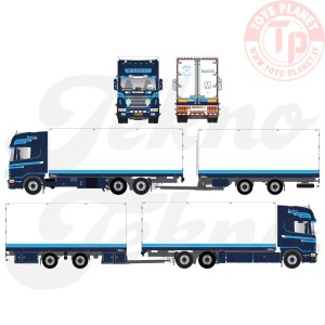 Scania 144-530 Topline motorwagen met 2-assige wipkar M. Looye TEKNO 84974 TEKNO