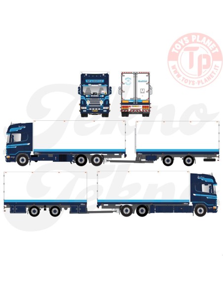 Scania 144-530 Topline motorwagen met 2-assige wipkar M. Looye TEKNO 84974 TEKNO