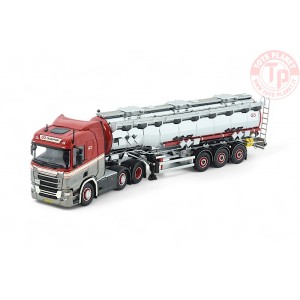 Scania Next Gen R500 met 3-assige verchroomde tankoplegger Gert Jakobsen TEKNO 85880 TEKNO