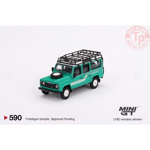 LAND ROVER DEFENDER 110 COUNTY STATION WAGON TRIDENT GREEN 1985 1:64 MGT00590-L MINI GT