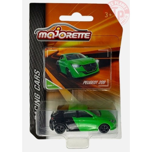 PEUGEOT 208-VERDE E NERO 1/64 MAJORETTE 205N-1 MAJORETTE