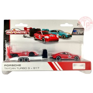 PORSCHE TAYCAN TURBO S + 917-ROSSO 1/64 MAJORETTE 024918B MAJORETTE