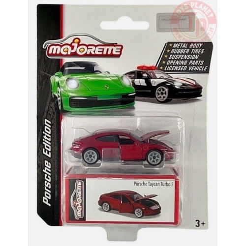 PORSCHE TAYCAN TURBO S-ROSSO 1/64 MAJORETTE 0220002G MAJORETTE