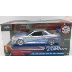 BRIAN'S NISSAN SKYLINE GT-R (BNR34)-GRIGIO METALLIZZATO 1/32 FAST 02 FAST & FURIOS