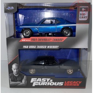 1969 CHEVROLET CAMARO-1968 DODGE CHARGER WIDEBODY-1/32 FAST 34251 FAST & FURIOS