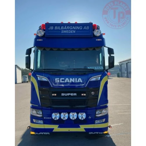 SCANIA R NORMAL CR20N 6X2 TAG AXLE SEMI WHEEL WELL LOW LOADER - 4 AXLE JB BILBÄRGNING WSI 01-4282 WSI MODELS