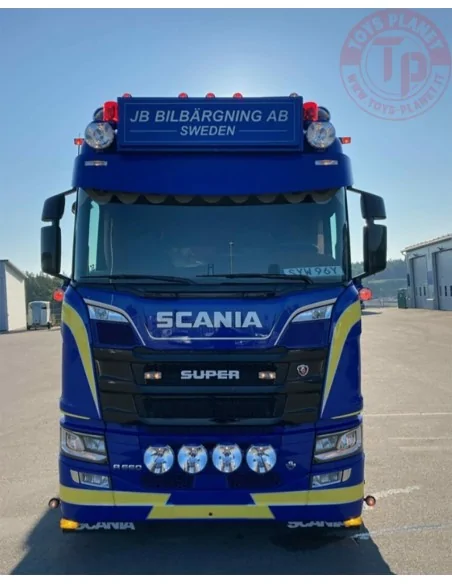 SCANIA R NORMAL CR20N 6X2 TAG AXLE SEMI WHEEL WELL LOW LOADER - 4 AXLE JB BILBÄRGNING WSI 01-4282 WSI MODELS