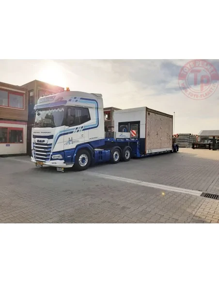 DAF XG+ 6X2 TWIN STEER EURO LOW LOADER - 2 AXLE L.A. VAN DEN HEUVEL WSI 01-4175 WSI MODELS