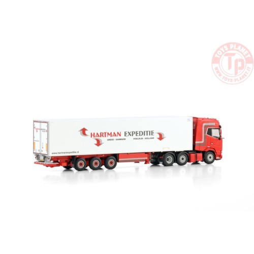 DAF XG+ 6X2 TWINSTEER REEFER TRAILER - 3 AXLE Hartman Expeditie WSI 01-4218 WSI MODELS