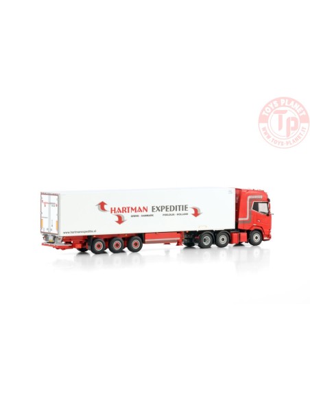 DAF XG+ 6X2 TWINSTEER REEFER TRAILER - 3 AXLE Hartman Expeditie WSI 01-4218 WSI MODELS