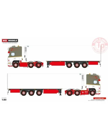 SCANIA R5 TOPLINE 6X2 TWIN STEER REEFER TRAILER - 3 AXLE DE KRAKER WSI 01-4105 WSI MODELS SCANIA R5 TOPLINE 6X2 TWIN STEER REEFER TRAILER - 3 AXLE DE KRAKER WSI 01-4105 WSI MODELS