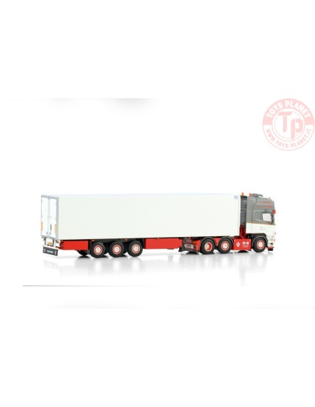 SCANIA R5 TOPLINE 6X2 TWIN STEER REEFER TRAILER - 3 AXLE DE KRAKER WSI 01-4105 WSI MODELS SCANIA R5 TOPLINE 6X2 TWIN STEER REEFER TRAILER - 3 AXLE DE KRAKER WSI 01-4105 WSI MODELS