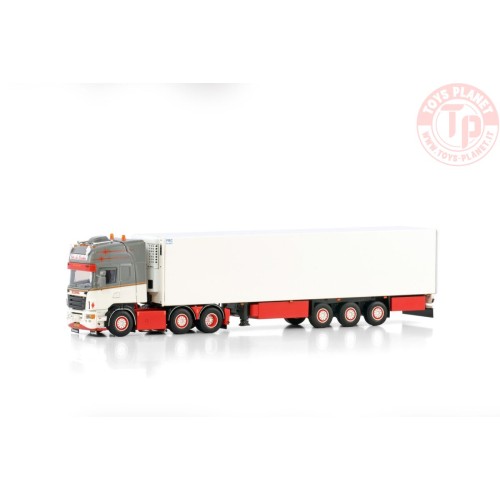 SCANIA R5 TOPLINE 6X2 TWIN STEER REEFER TRAILER - 3 AXLE DE KRAKER WSI 01-4105 WSI MODELS